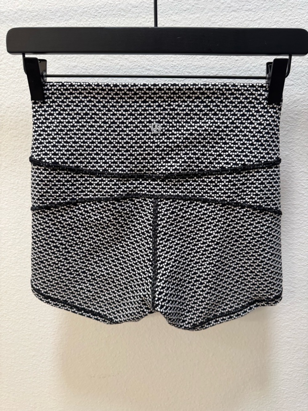 lululemon athletica Black & White Micro-Pattern Athletic Yoga Shorts